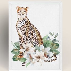 Wall Art Watercolor Cheetah Print Poster Unframed
